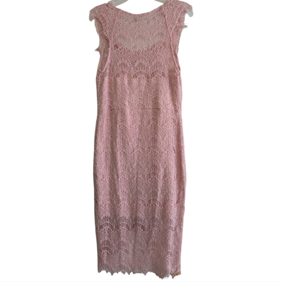 Free People Pale Pink Lace Peekaboo Dress Delicate Romantic Sleeveless XS Resort - Picture 7 of 8